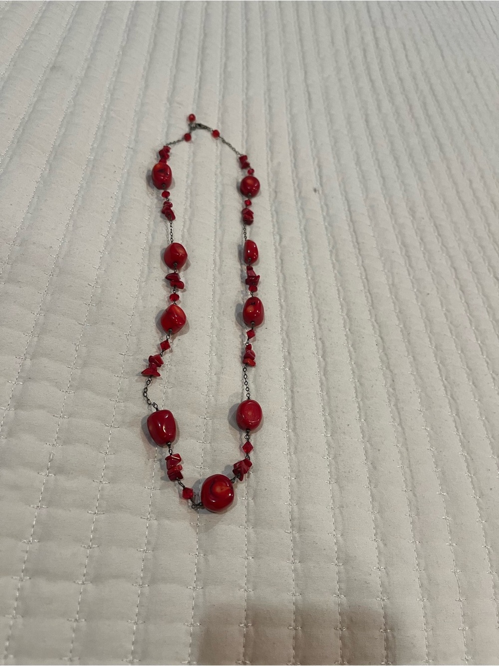Premier Designs Red Bead Statement Necklace